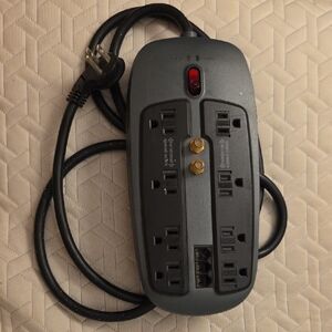 Gray Surge Protector Power Strip